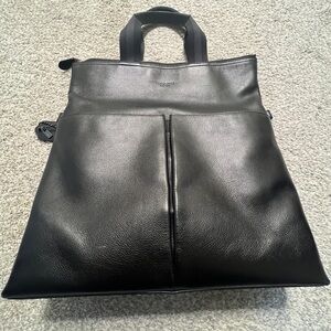 Coach Charles Foldover Tote black leather